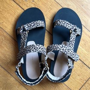 Birkenstock style Leopard Print Sandals - Stuart Weitzman 6